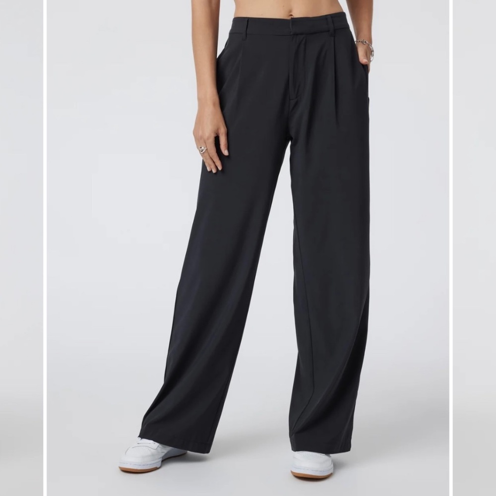Sans Souci Black Wide Leg High Waisted Trouser Pants Women’s Sz M